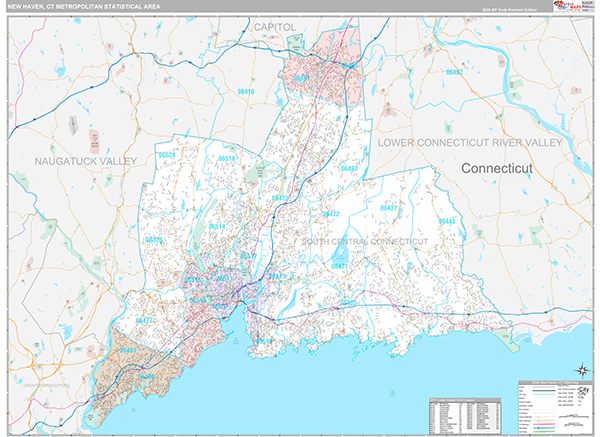 New Haven, CT Metro Area Zip Code Map